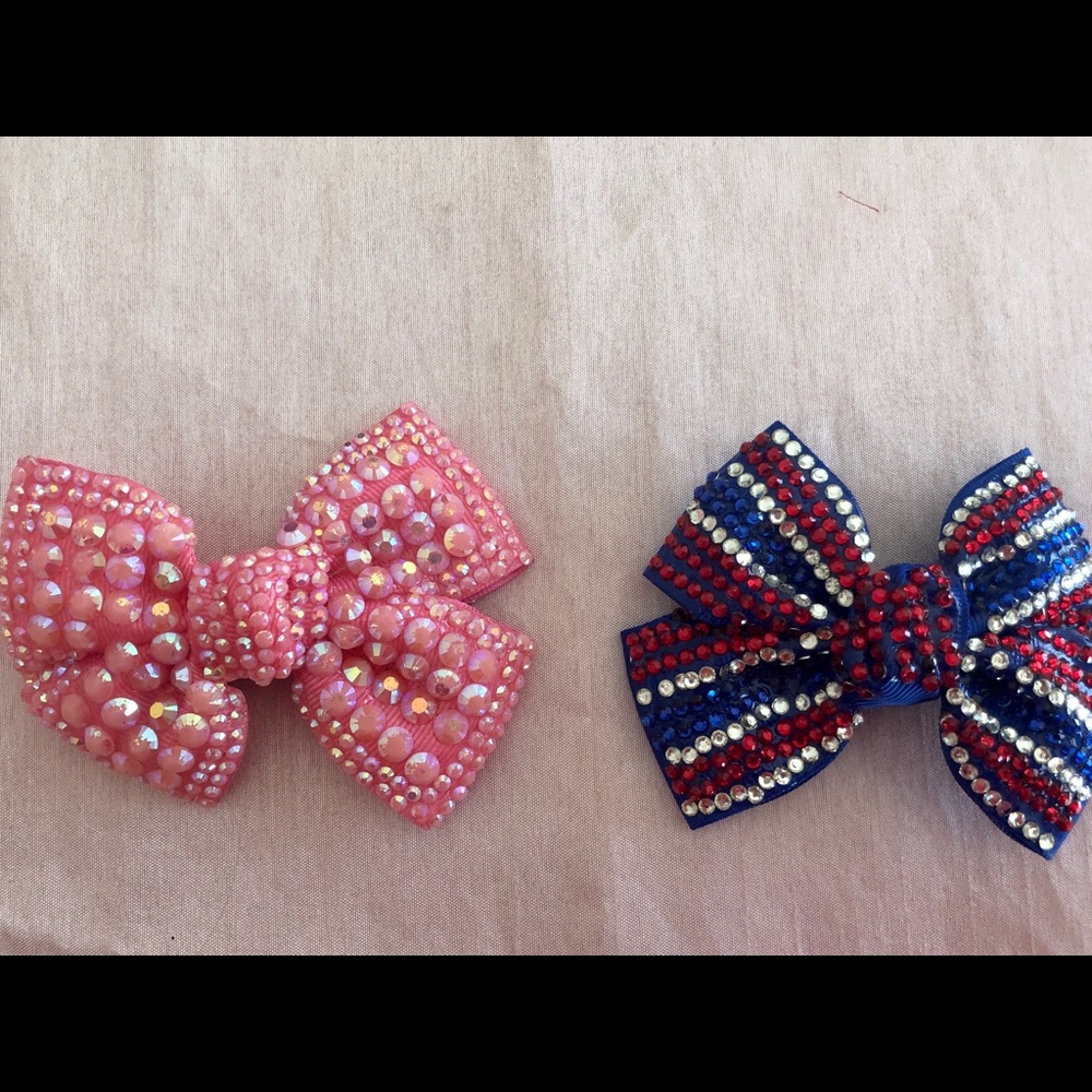 7 rhinestone hair bows - Picture 6 of 8